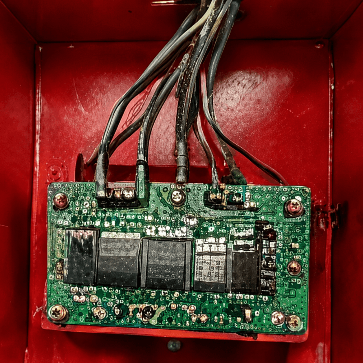 Fire alarm components in poor condition