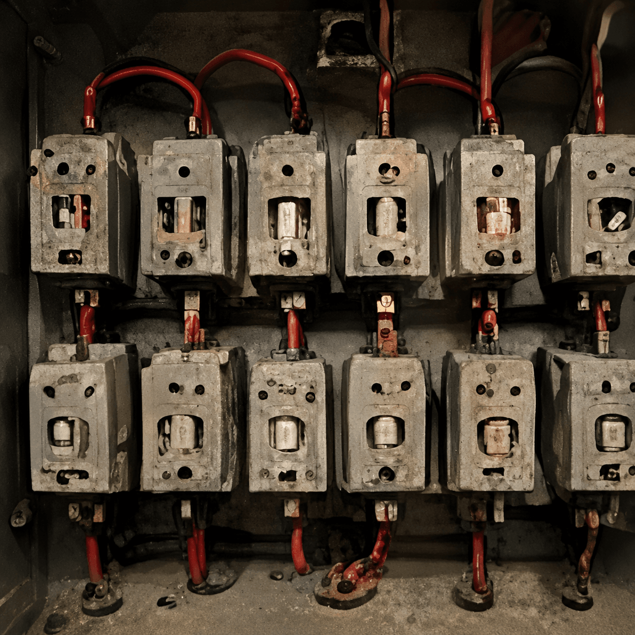 Obsolete and poorly maintained commercial electrical equipment